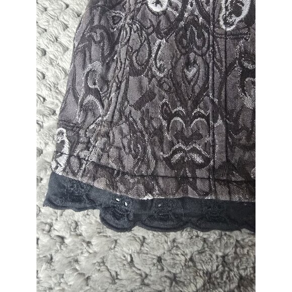 Tripp NYC Corset Top Small Black Gray Sugar Skull Lace-Up Goth Emo Y2K - Picture 9 of 11